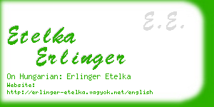 etelka erlinger business card